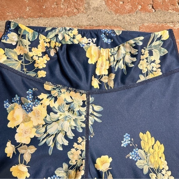 Joy Lab Navy and Yellow Floral Leggings Size Small - Picture 13 of 16